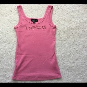 BeBe rhinestone Pink Tank Top Small
